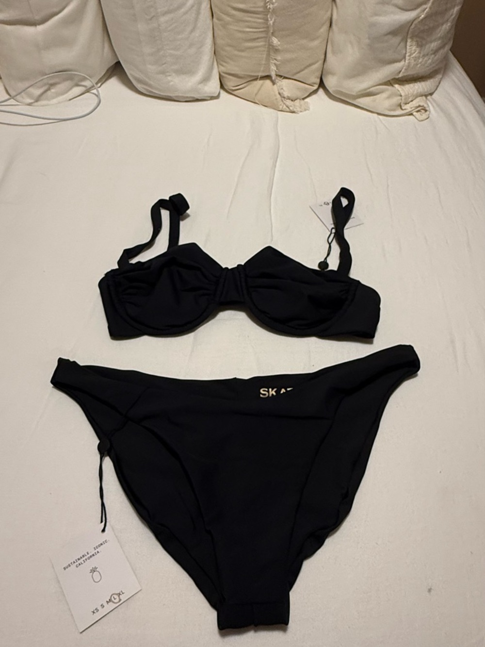 SKATIE Black Underwire Bikini Top and Low-Rise Bottoms